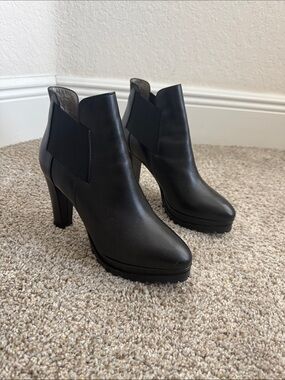 All Saints Black Leather Platform Ankle Boots
